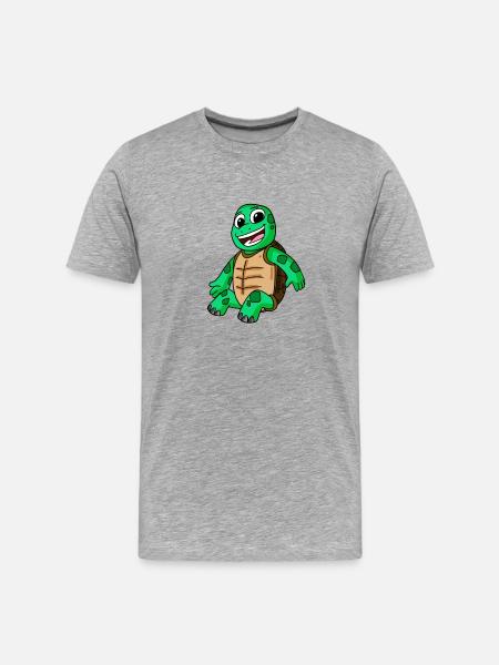 Turtle - Men's Premium Organic T-Shirt - heather grey
