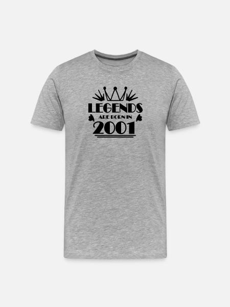 2001 - Born 2001 - Men's Premium Organic T-Shirt - heather grey