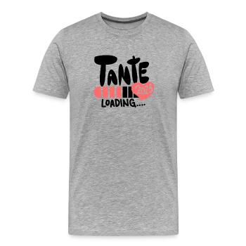 Tante 2023 - Tante werden - Tante Geschenk - Männer Premium Bio T-Shirt - Grau meliert - Vorne - Damien (186cm)