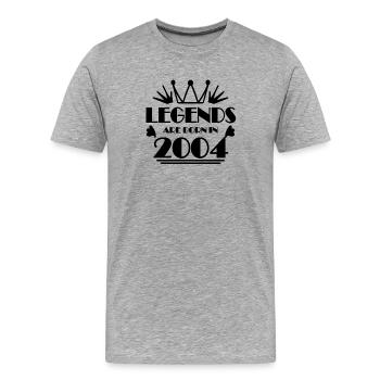 2004 - Jahrgang 2004 - Männer Premium Bio T-Shirt - Grau meliert - Vorne - Damien (186cm)