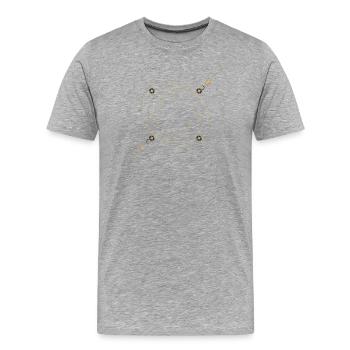 Goldene Sternenringe Schmuck - Männer Premium Bio T-Shirt - Grau meliert - Vorne - Damien (186cm)