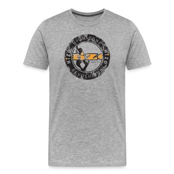 HiZo Revolution - Men's Premium Organic T-Shirt - heather grey - Front - Damien (186cm)