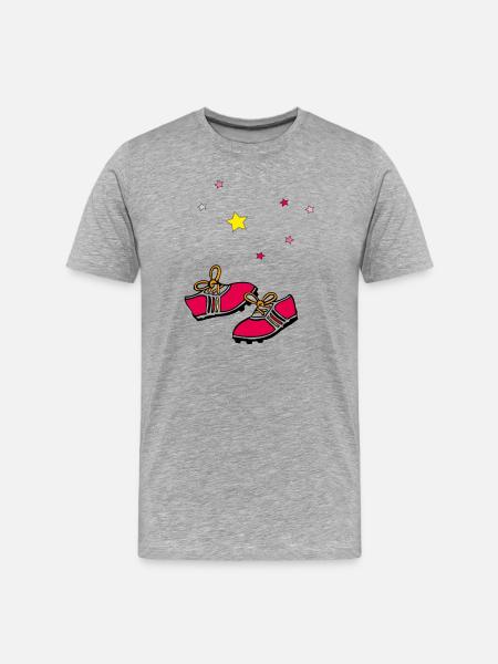 Fußballschuhe, Sterne - Männer Premium Bio T-Shirt - Grau meliert