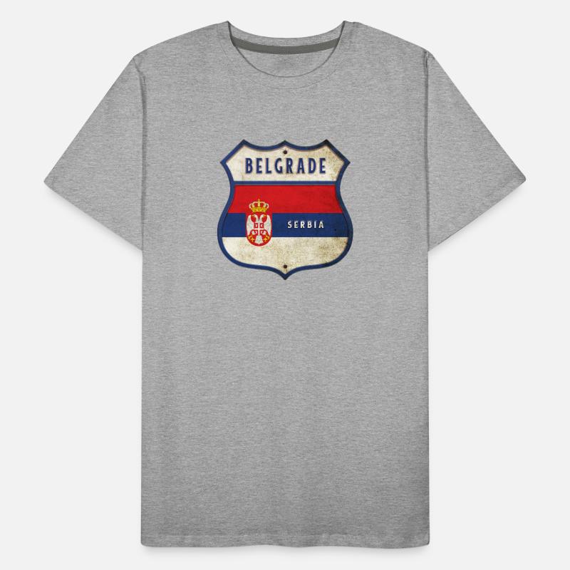 Conception du drapeau des armoiries de Belgrade, T-shirt bio Premium Homme