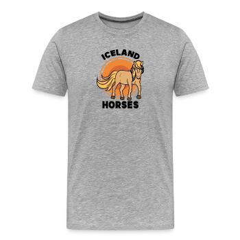 Chevaux islandais Cheval Fool Déclaration Trot arabe - T-shirt bio Premium Homme - gris chiné - Devant - Damien (186cm)