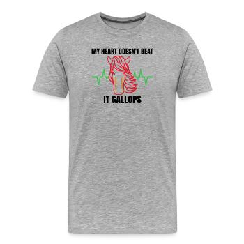 Hengst Cool Islandpferde Pferdeliebe Statement - Männer Premium Bio T-Shirt - Grau meliert - Vorne - Damien (186cm)