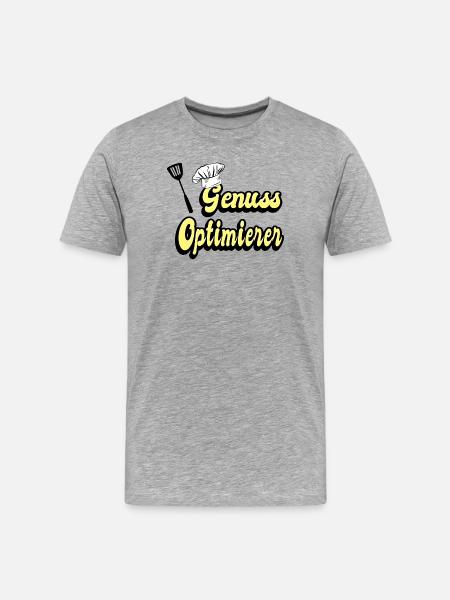 Genuss Optimierer - Männer Premium Bio T-Shirt - Grau meliert