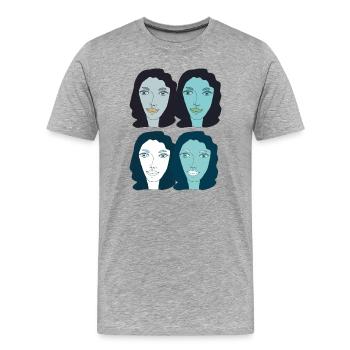 lady kunst pop - Männer Premium Bio T-Shirt - Grau meliert - Vorne - Damien (186cm)