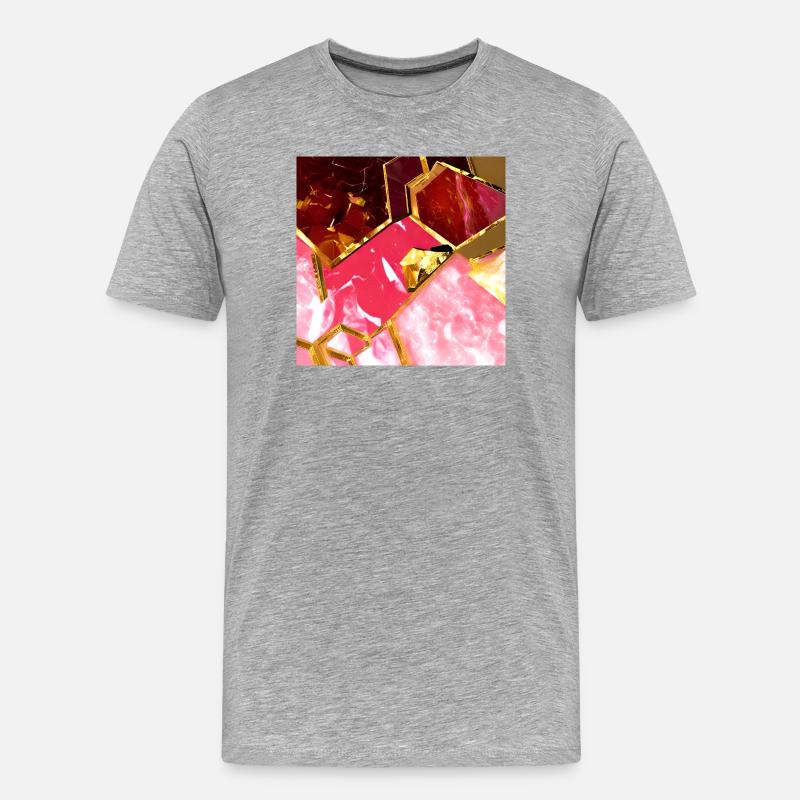Marmor Roségold Textur - Männer Premium Bio T-Shirt - Grau meliert