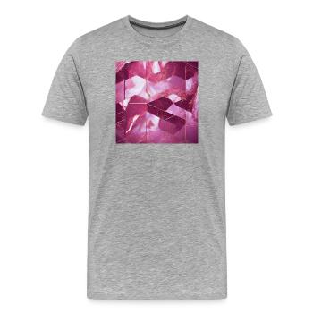 Rosarot Gold Marmor Textur Geometrisch - Männer Premium Bio T-Shirt - Grau meliert - Vorne - Damien (186cm)