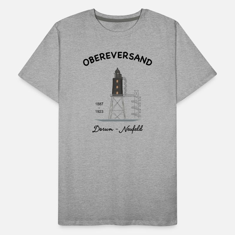 Phare d'Obereversand, Dorum-Neufeld, Mer du Nord T-shirt bio Premium Homme