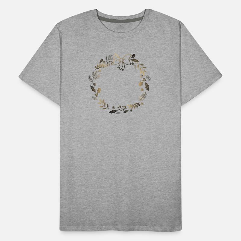 Couronne festive dorée avec ruban T-shirt bio Premium Homme
