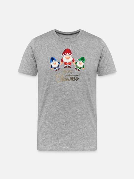 Gnomentrio Christmas Magic - Men's Premium Organic T-Shirt - heather grey