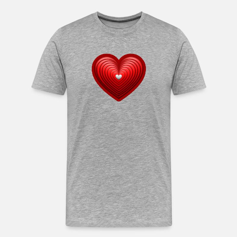 tief_im_HERZEN - Männer Premium Bio T-Shirt - Grau meliert