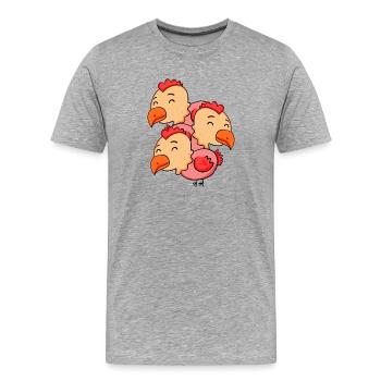 Cute Chickens - Chicken - Men's Premium Organic T-Shirt - heather grey - Front - Damien (186cm)