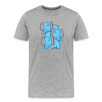 Cute Elephants - Elephant - Men's Premium Organic T-Shirt - heather grey - Front - Damien (186cm)