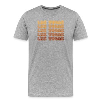 LasVegas Gradient Grid - Men's Premium Organic T-Shirt - heather grey - Front - Damien (186cm)