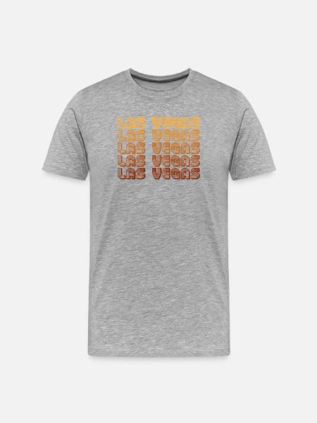LasVegas Gradient Grid - Men's Premium Organic T-Shirt - heather grey