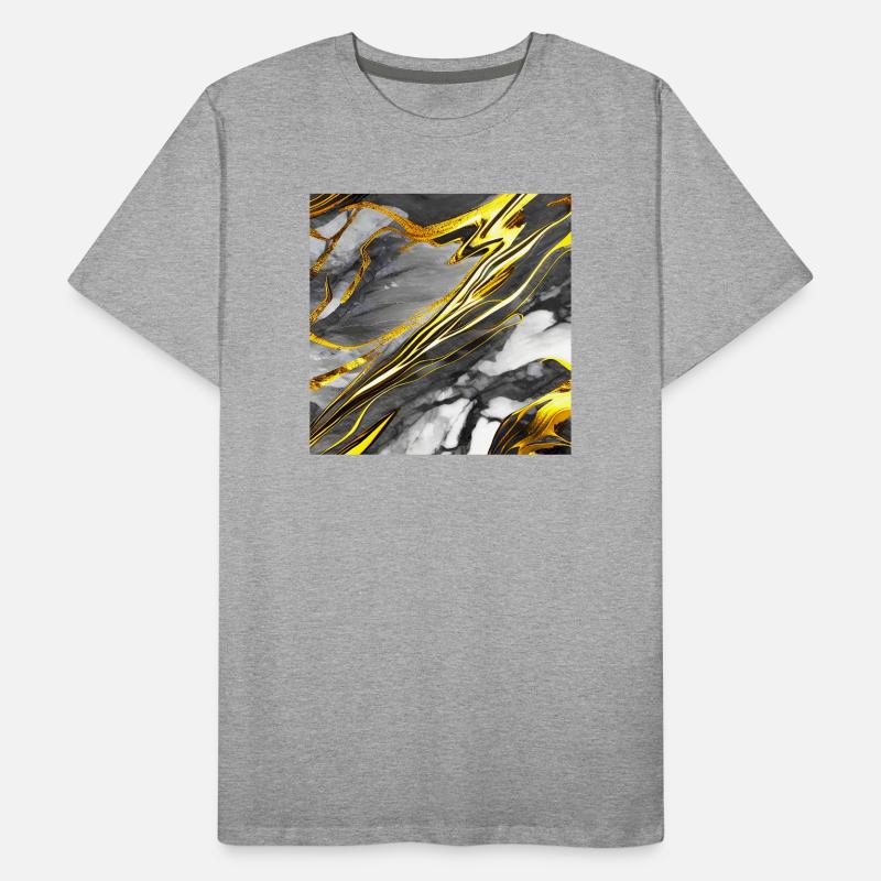 Marmor Schwarz Gold Textur Männer Premium Bio T-Shirt