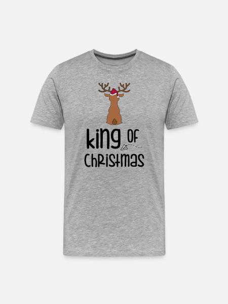 Deer with Santa hat - Men's Premium Organic T-Shirt - heather grey