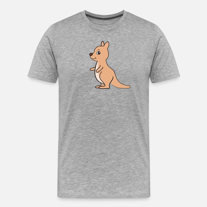 Känguru - Männer Premium Bio T-Shirt - Grau meliert
