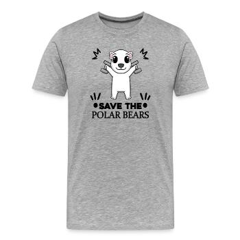Polar bear Polar bear Environment Climate protection Nature conservation - Men's Premium Organic T-Shirt - heather grey - Front - Damien (186cm)