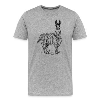 lama - T-shirt bio Premium Homme - gris chiné - Devant - Damien (186cm)