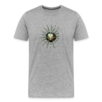Wonderful fairy at the dragon gate - Men's Premium Organic T-Shirt - heather grey - Front - Damien (186cm)