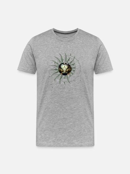 Wunderbare Fee am Drachentor - Männer Premium Bio T-Shirt - Grau meliert