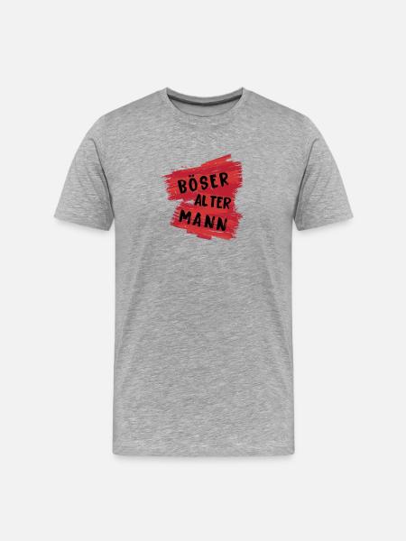 Böser Alter Mann - Männer Premium Bio T-Shirt - Grau meliert