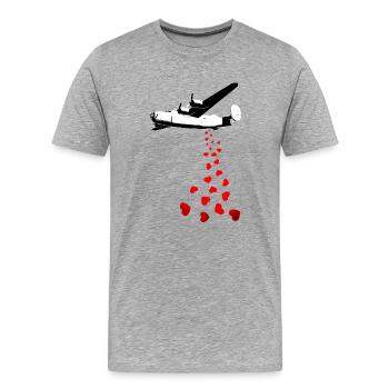 Le Bomber de l’Amour dans le style Street Art - T-shirt bio Premium Homme - gris chiné - Devant - Damien (186cm)
