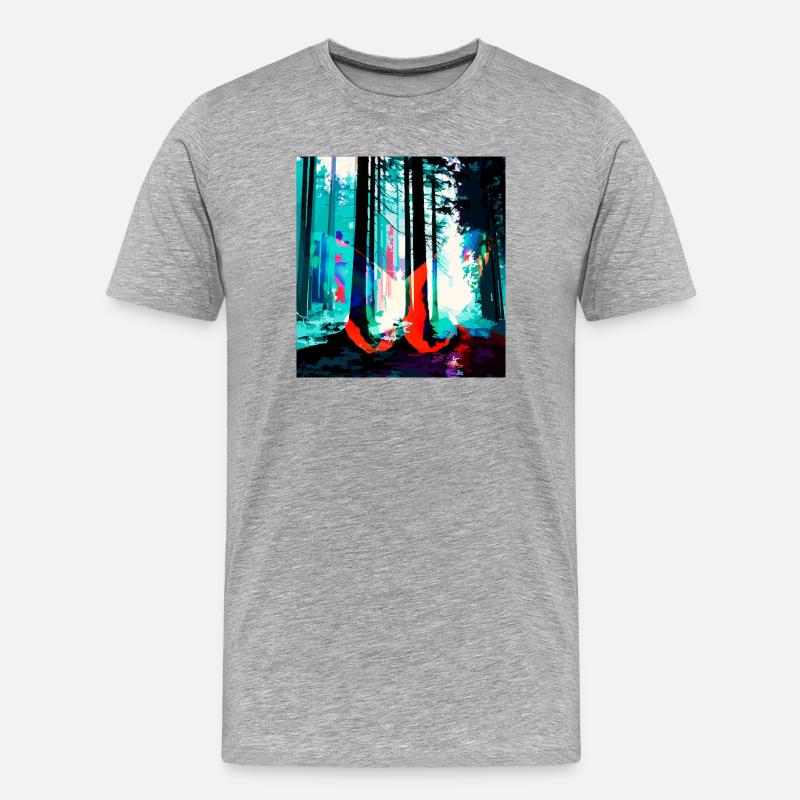 Neonwald Traumprint - Männer Premium Bio T-Shirt - Grau meliert