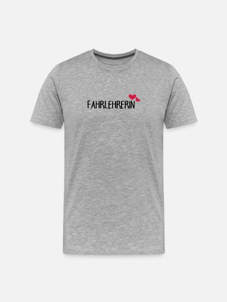 Fahrlehrerin Herz - Männer Premium Bio T-Shirt - Grau meliert