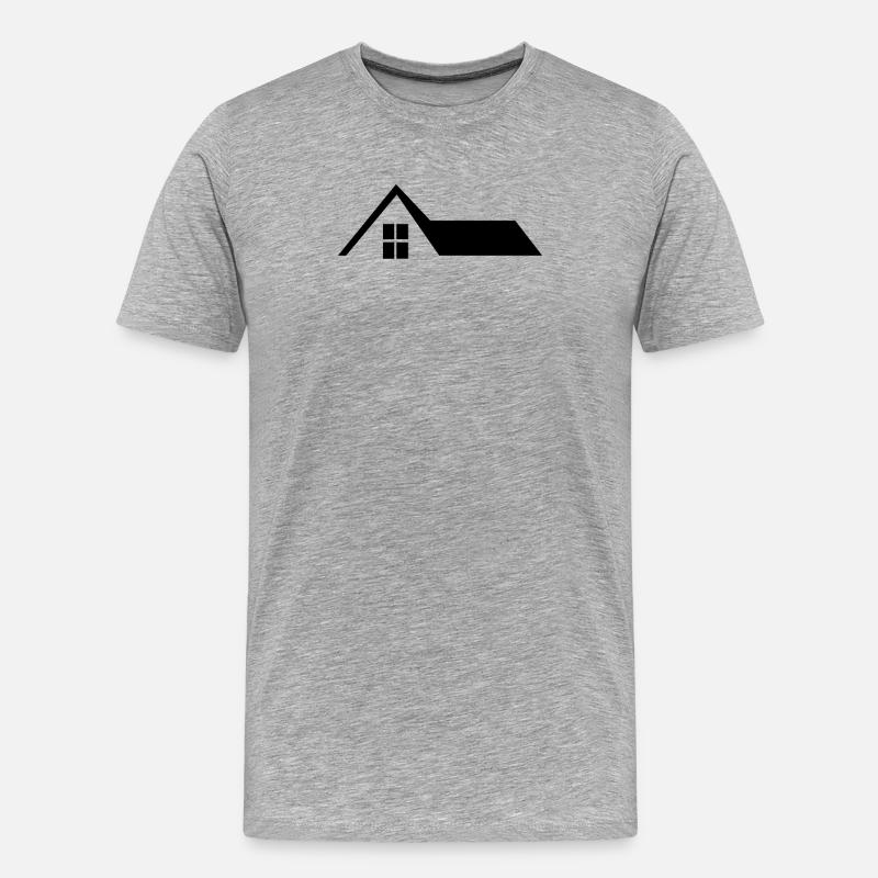 Haus Dach - Männer Premium Bio T-Shirt - Grau meliert