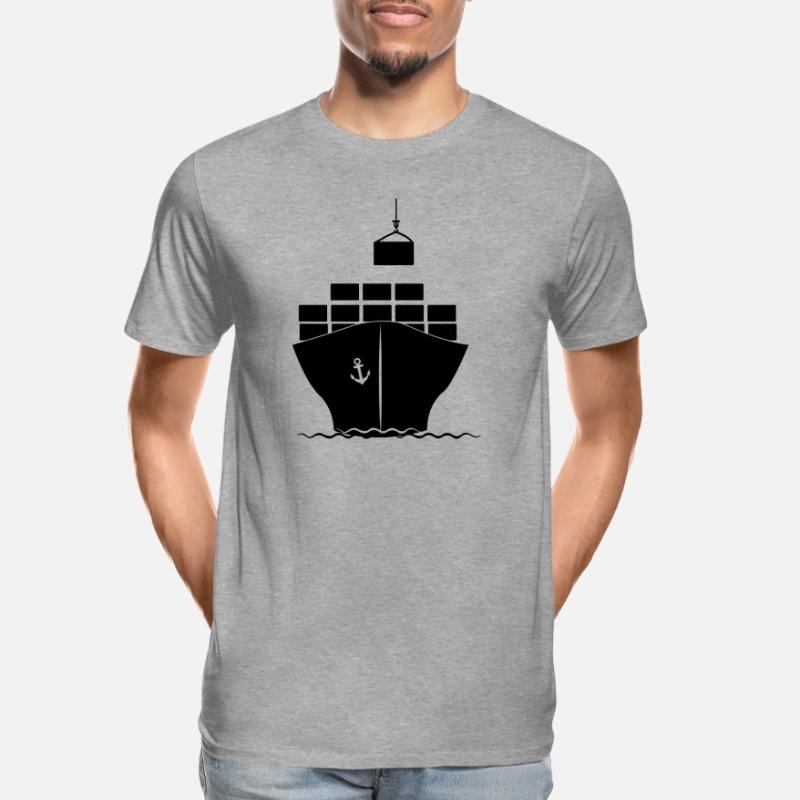 Sea container boat with crane loading Men's Premium Organic T-Shirt