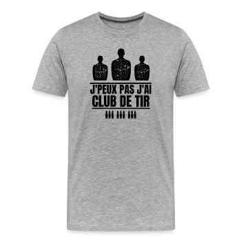 club de tir, école de tir, entrainement au tir - T-shirt bio Premium Homme - gris chiné - Devant - Damien (186cm)