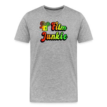 Film Junkie Rainbow Design - T-shirt bio Premium Homme - gris chiné - Devant - Damien (186cm)