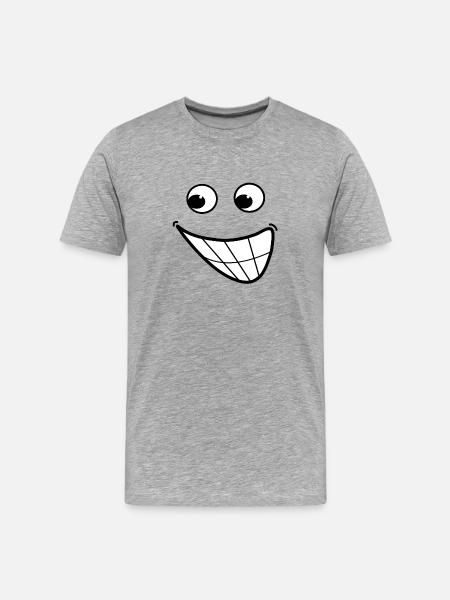 Cartoon smile - Men's Premium Organic T-Shirt - heather grey