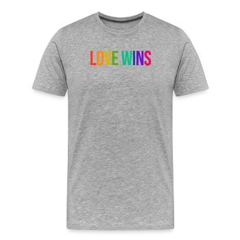 Regenbogen Lgbt Gleichberechtigung Statement Stolz - Männer Premium Bio T-Shirt - Grau meliert - Vorne - Damien (186cm)