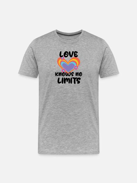 Heart Relationship Love Lgbt Bisexual Statement - Men's Premium Organic T-Shirt - heather grey
