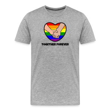 Lgbt Heart Relationship Human Rights Gay Statement - Men's Premium Organic T-Shirt - heather grey - Front - Damien (186cm)