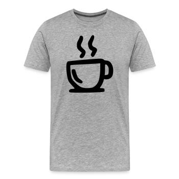 tasse chaude - T-shirt bio Premium Homme - gris chiné - Devant - Damien (186cm)