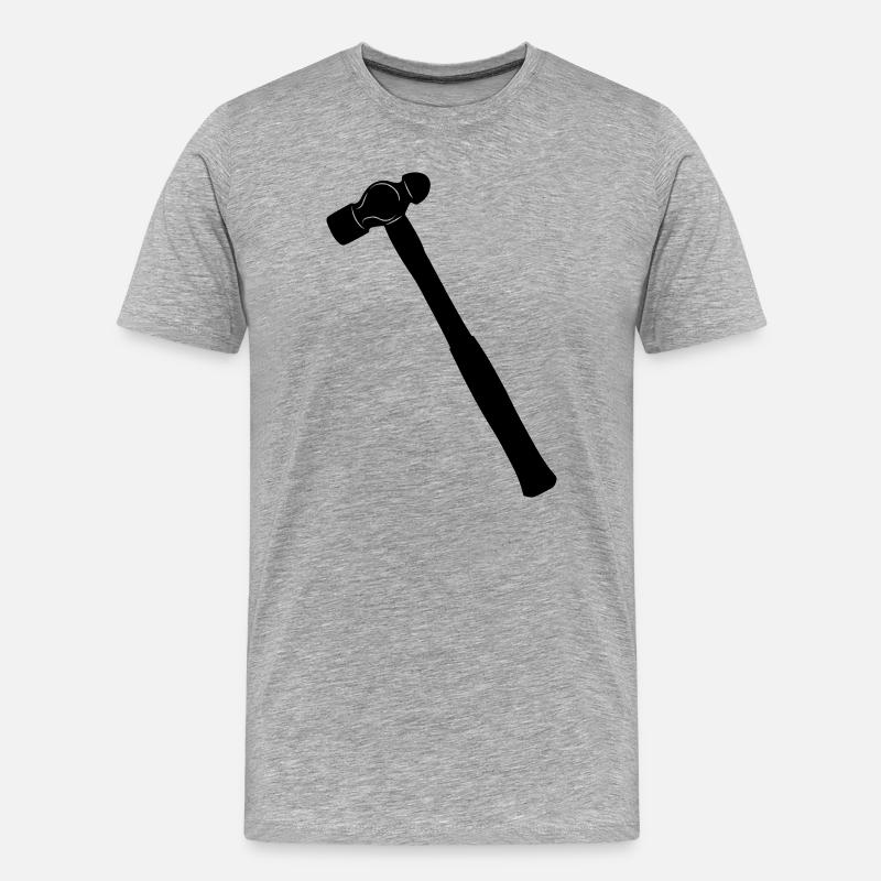 Kugelhammer oder Dellhammer Schattenbild - Männer Premium Bio T-Shirt - Grau meliert