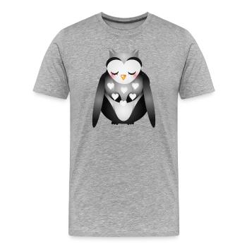 cute dreamy owl - Men's Premium Organic T-Shirt - heather grey - Front - Damien (186cm)