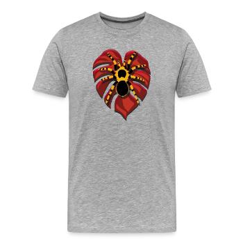 Tarentule | Araignée Sur Feuille En Forme De Cœur - T-shirt bio Premium Homme - gris chiné - Devant - Damien (186cm)