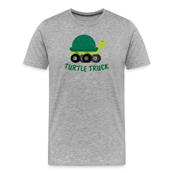 turtle, turtle, turtle truck - Men's Premium Organic T-Shirt - heather grey - Front - Damien (186cm)