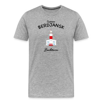 Asowsches Meer, Unterer Berdjansk Leuchtturm, UKR - Männer Premium Bio T-Shirt - Grau meliert - Vorne - Damien (186cm)