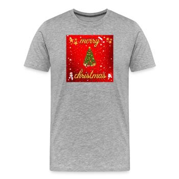 merry christmas version 2 - Men's Premium Organic T-Shirt - heather grey - Front - Damien (186cm)