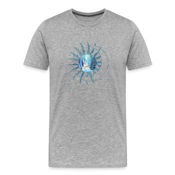 Merveilleux rennes fantastiques dans un paysage hivernal - T-shirt bio Premium Homme - gris chiné - Devant - Damien (186cm)