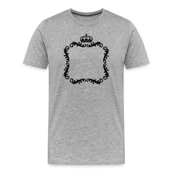 Rahmen mit Kronen-Dekorrahmen für Foto - Männer Premium Bio T-Shirt - Grau meliert - Vorne - Damien (186cm)